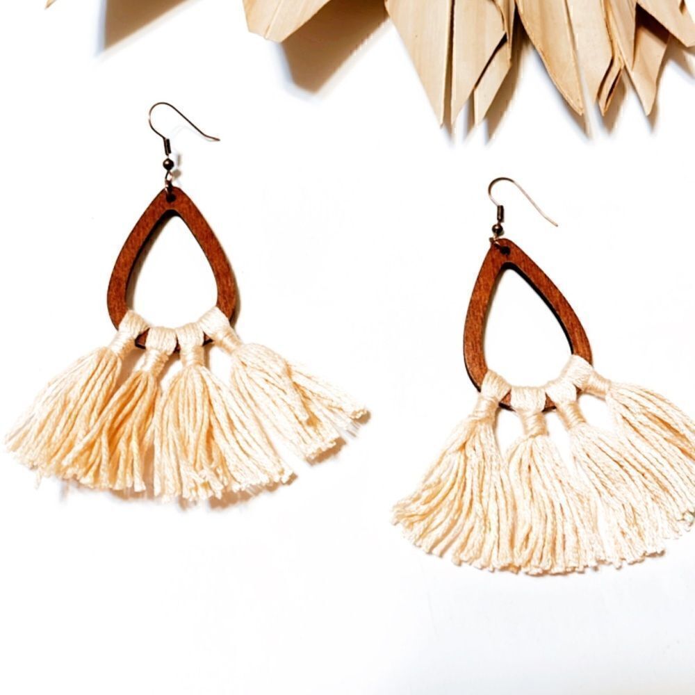 Boho fringe earrings  #1169